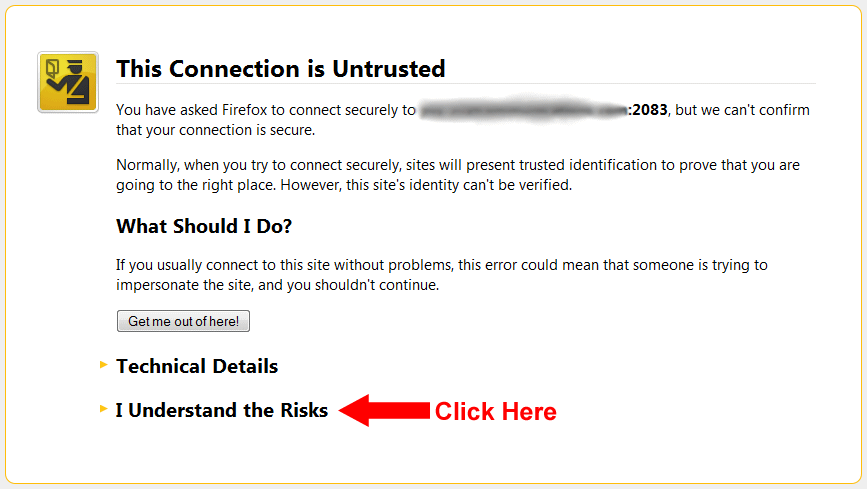 cPanel Port 2083 Connection
