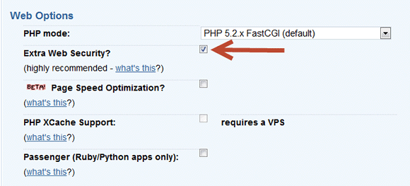 DreamHost Extra Web Security