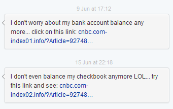 cnbc.com twitter spoof direct message